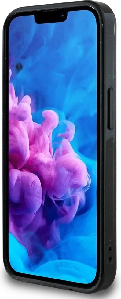 Ovitek za telefon z IML metalnim bleščicami 4G Circle Triangle, MagSafe, Guess za iPhone 16e, črn