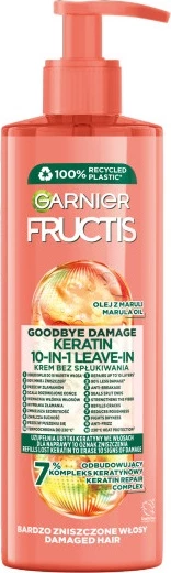 Krema za lase brez izpiranja 10 v 1 za ženske, Garnier Fructis Goodbye Damage, 400 ml