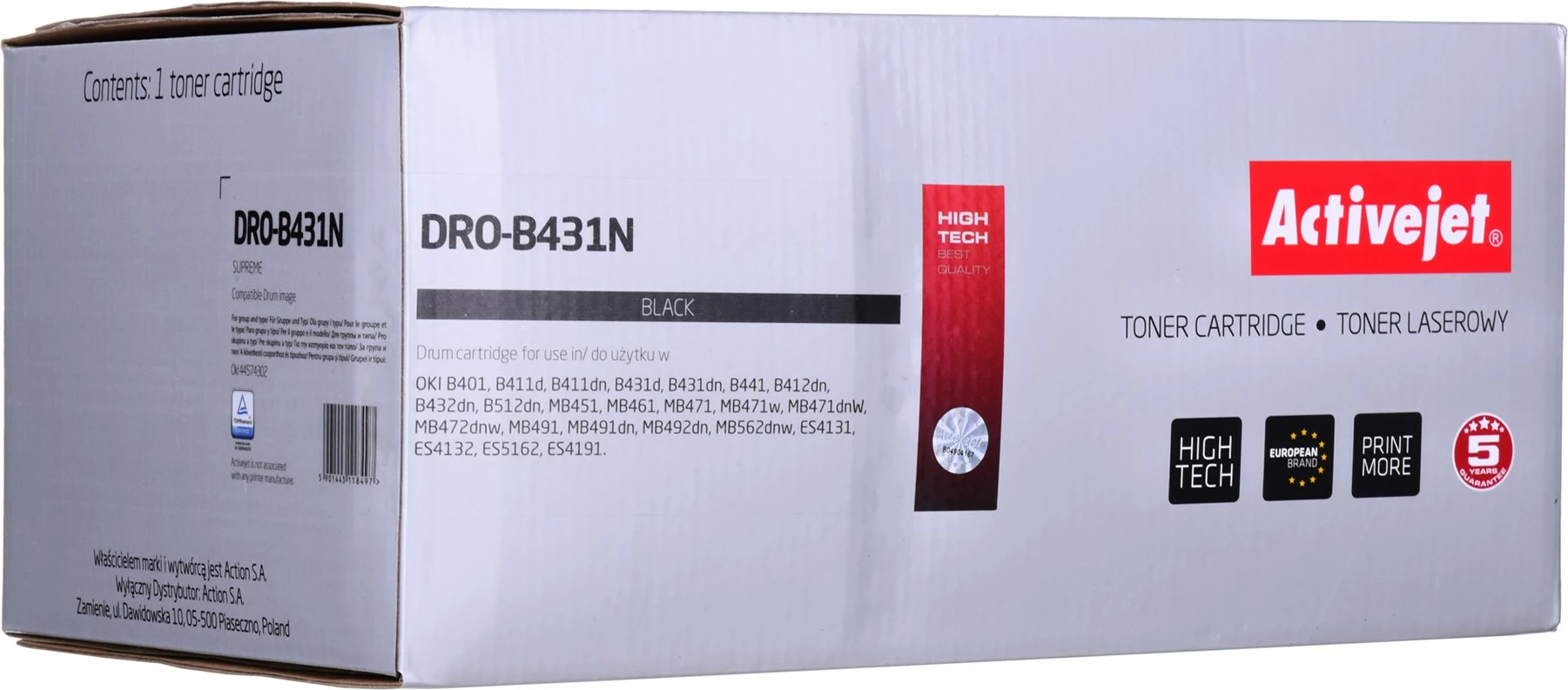 Trommel Activejet DRO-B431N za tiskalnik OKI 44574302, črn