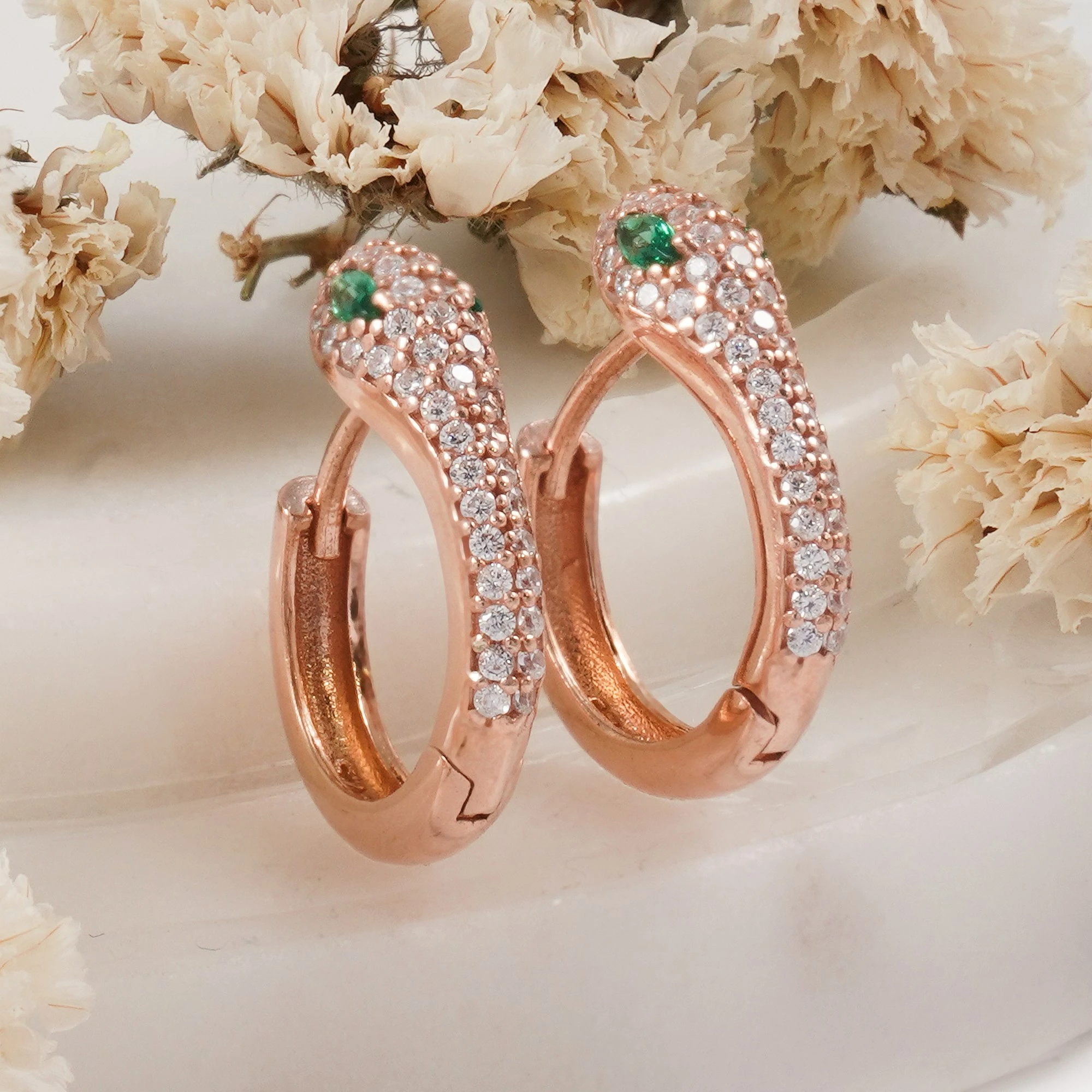 Srebrni uhani rožnato-zlati Jumeon, 10553ROS