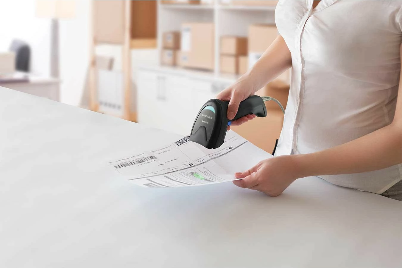 Lazer za branje črtnih kod, 1D, z žico, črn Datalogic QD2220