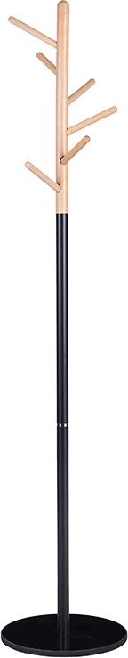 Kovinsko stojalo za plašče, črno-naravno, D37x169 cm Marianna