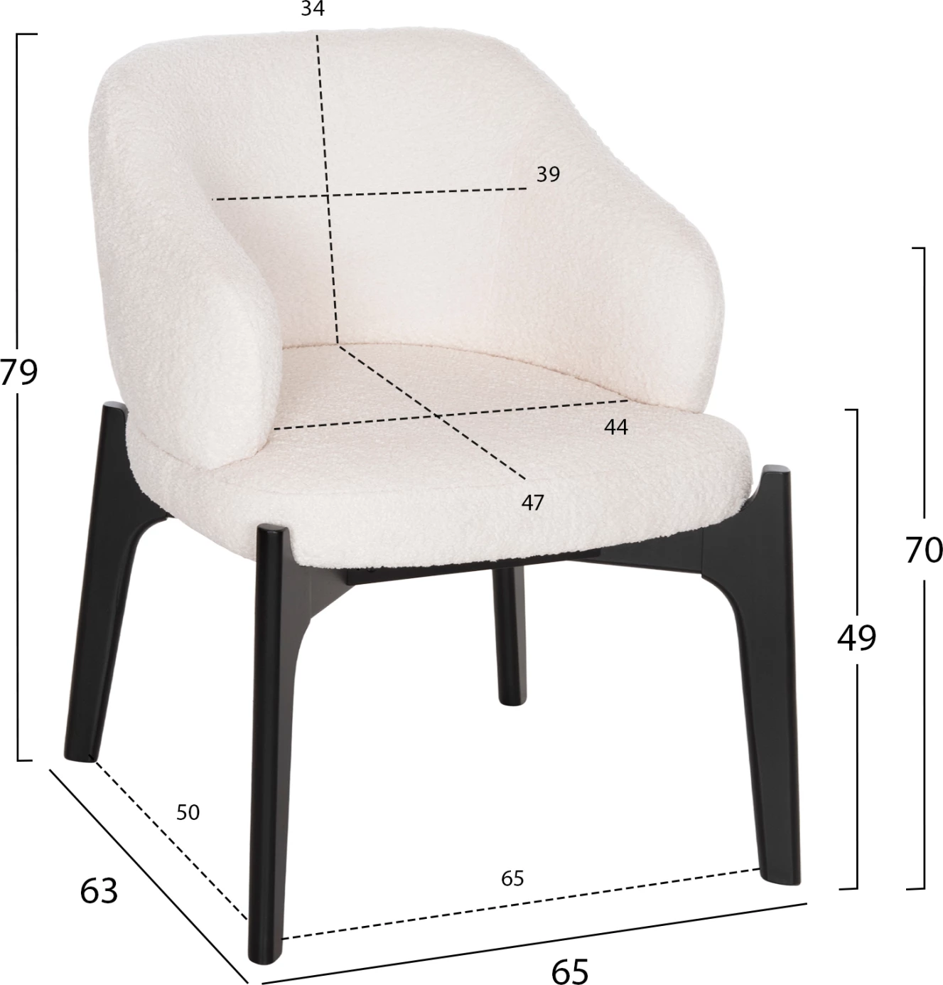 Jedilni set 5 kosov ABAI FH21077.01 okrogla miza Φ150cm in 4 jedilni stoli-črna