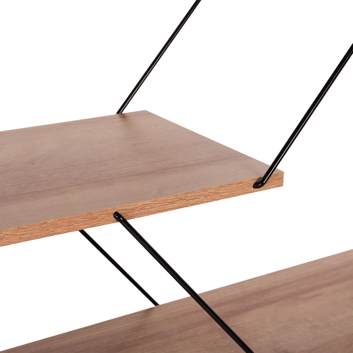 Knjižna omara TARS FH2240.14 naravni hrast melamin-črne kovinske palice 84x24x157Hcm