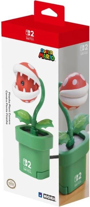 Spletna kamera z motivom Piranha Plant za Nintendo Switch 2 HORI, USB-C, Super Mario