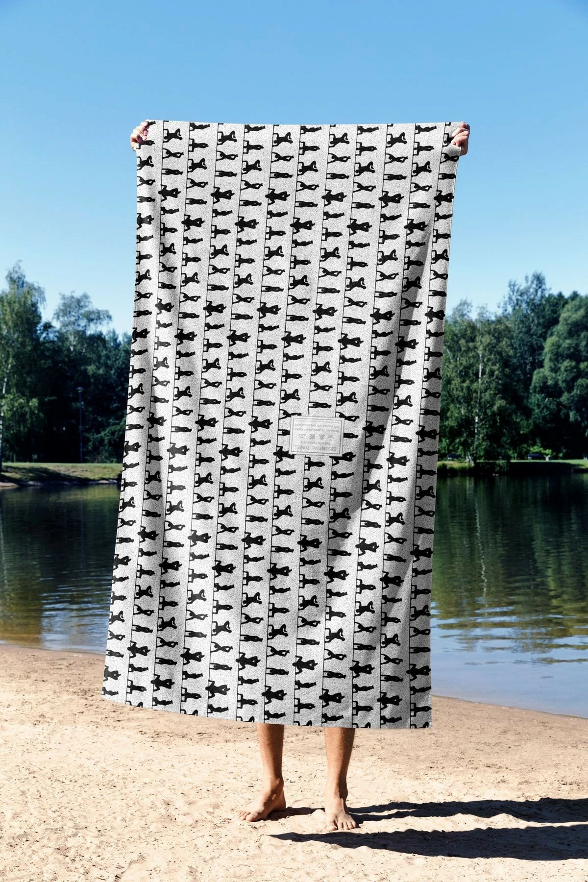 Športna večbarvna brisača za plažo, Mijolnir Crossfit, 90 x 150 cm