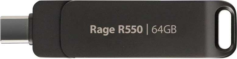 Flash pomnilnik, 64 GB, USB A+C, črn, Patriot Rage R550