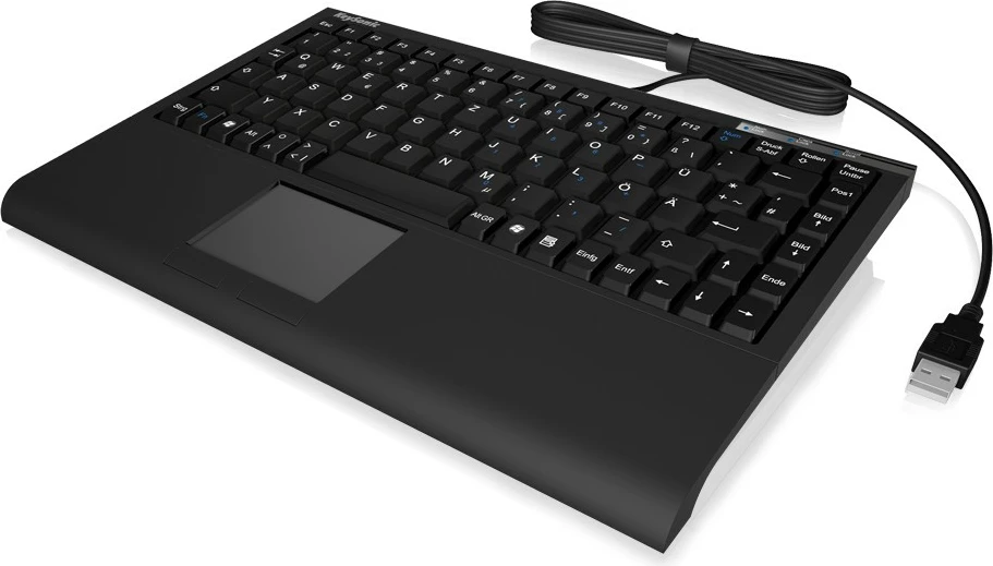 Mini tipkovnica s touchpadom KeySonic ACK-540U+, USB, QWERTZ, črna