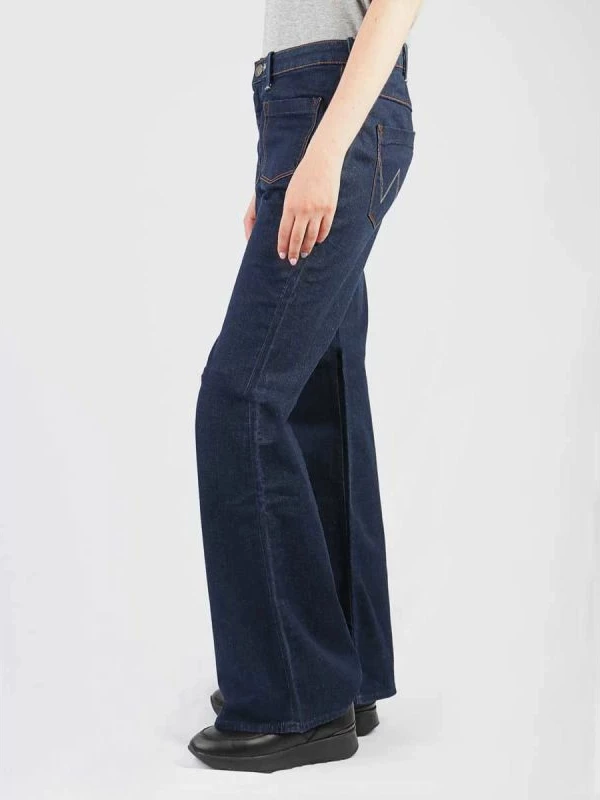 Široke hlače Wrangler za ženske, indigo