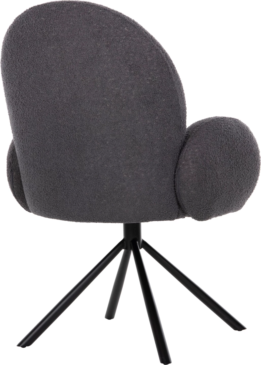 Vrtljiv naslanjač WINON FH9778.01 iz sivega tkanine TEDDY - črna kovinska osnova 65x67x92H cm