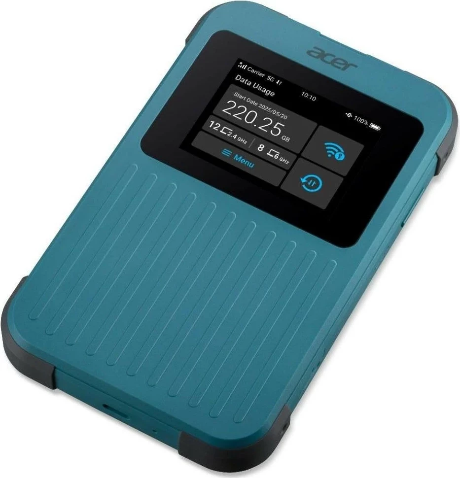 Prenosni Wi‑Fi dostopnik Acer Connect M4 5G, Wi‑Fi 6, zaslon na dotik, baterija 8000 mAh