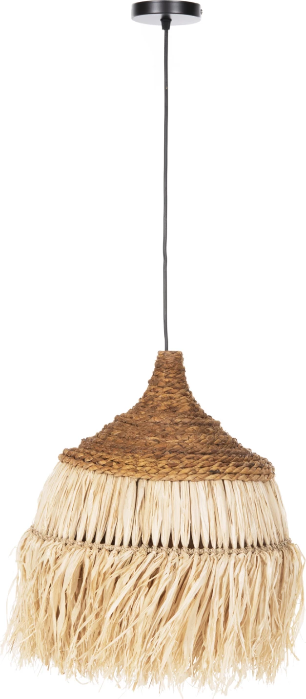 Stropna viseča svetilka s kapo iz sisal vlaken v naravni barvi Φ36x46-120Hcm