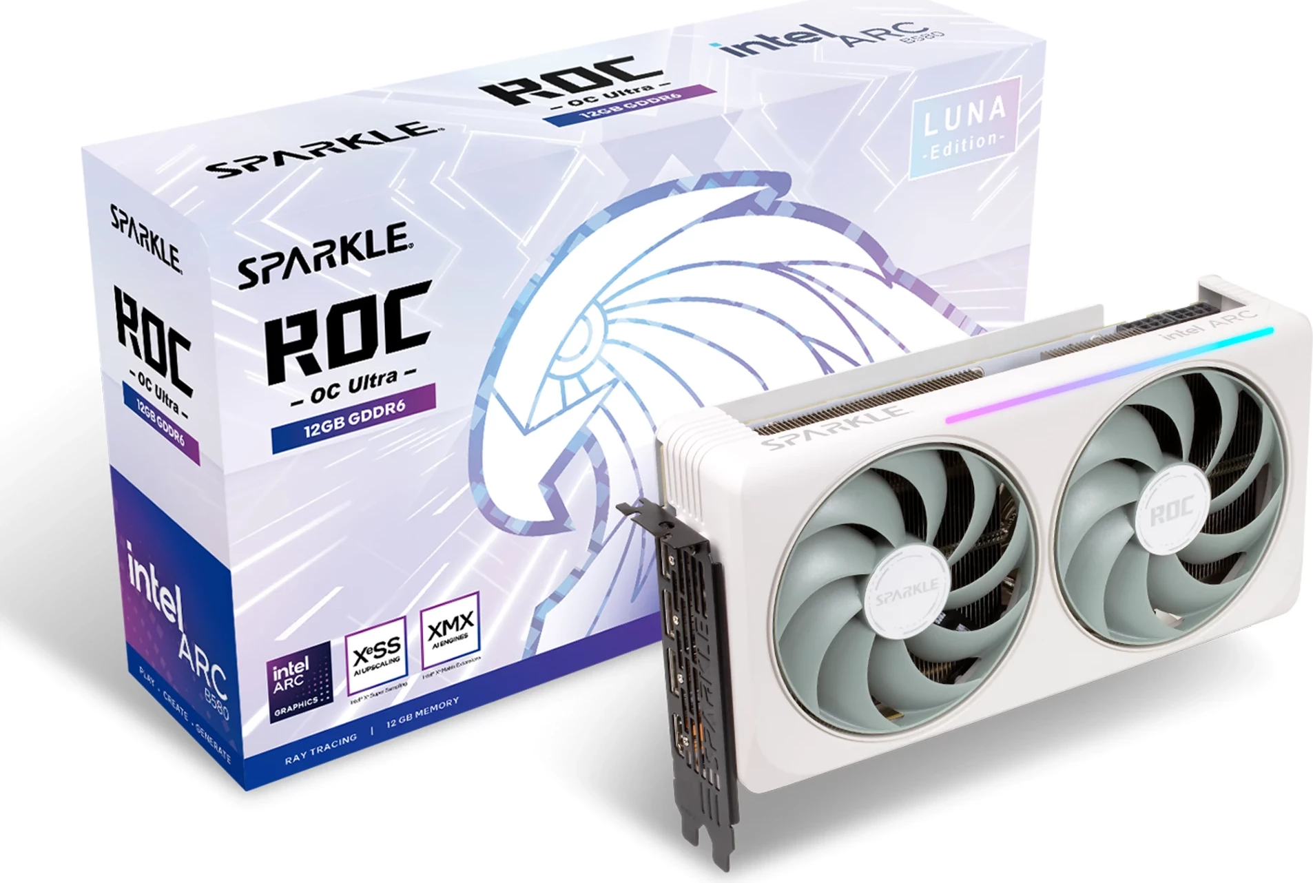 Grafična kartica Sparkle ROC Luna OC Ultra, 12GB GDDR6, bela
