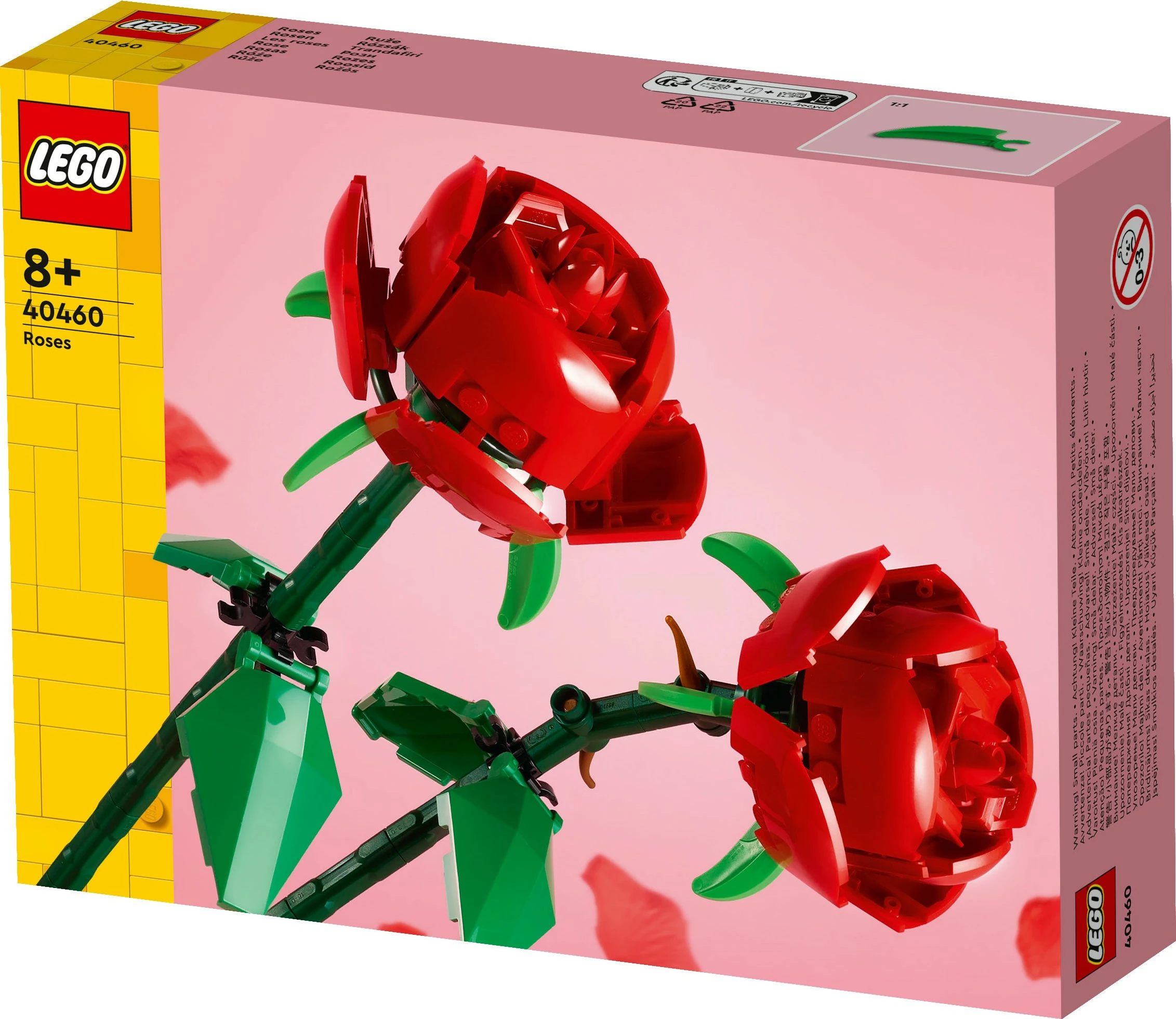 Kreativen in dekorativen komplet LEGO Iconic Roses, 120 delov, večbarven