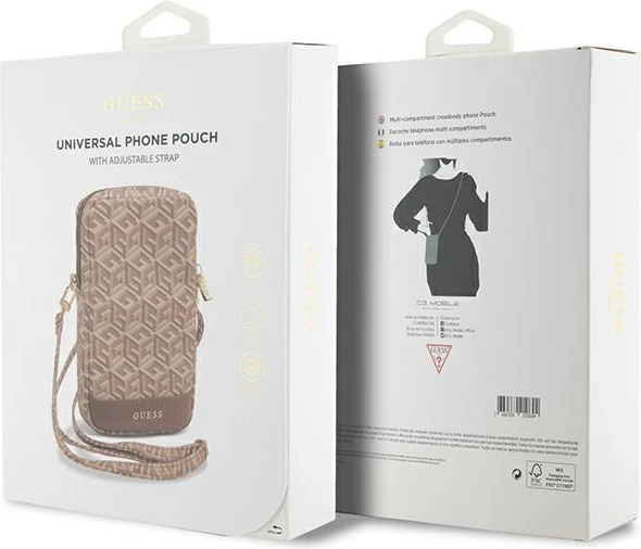 Ovitek za telefon Guess Zip GCube Bottom Stripe, rjav