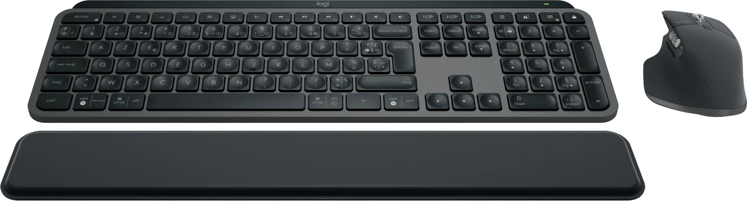 Brezžični komplet tipkovnice z LED osvetlitvijo in miške, Logitech 920-010927, AZERTY, grafitna