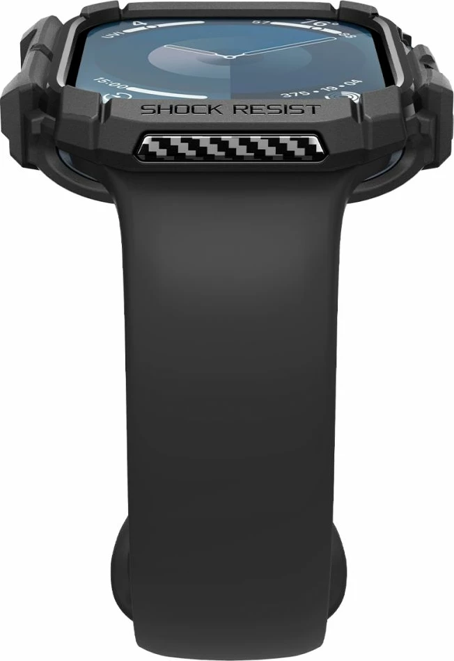 Ovitek Rugged Armor Spigen za Apple Watch 10, 42 mm, črn