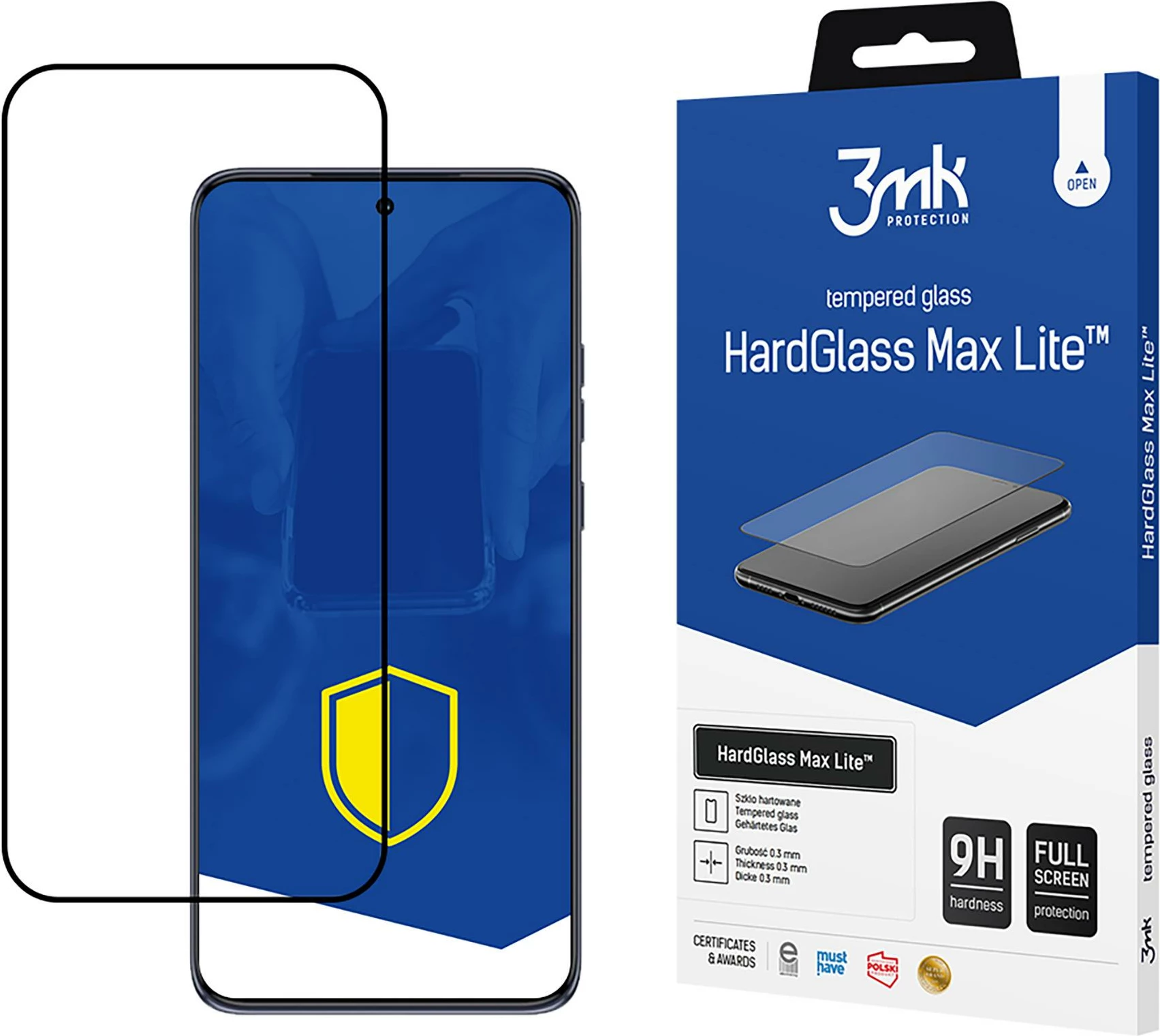 Kaljeno steklo HardGlass Max Lite 3mk za Motorola Edge 50 Neo, črno