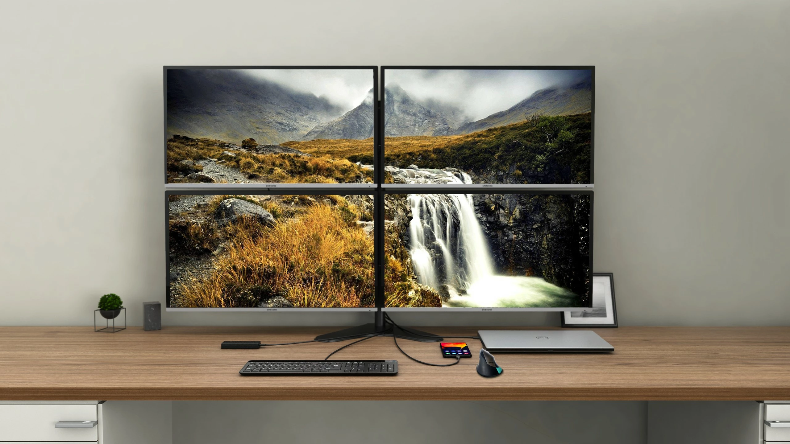 Dokkena postaja za prenosnik I-Tec USB-C Quattro Display, 85W, 4 izhodi za monitor, LAN, črna