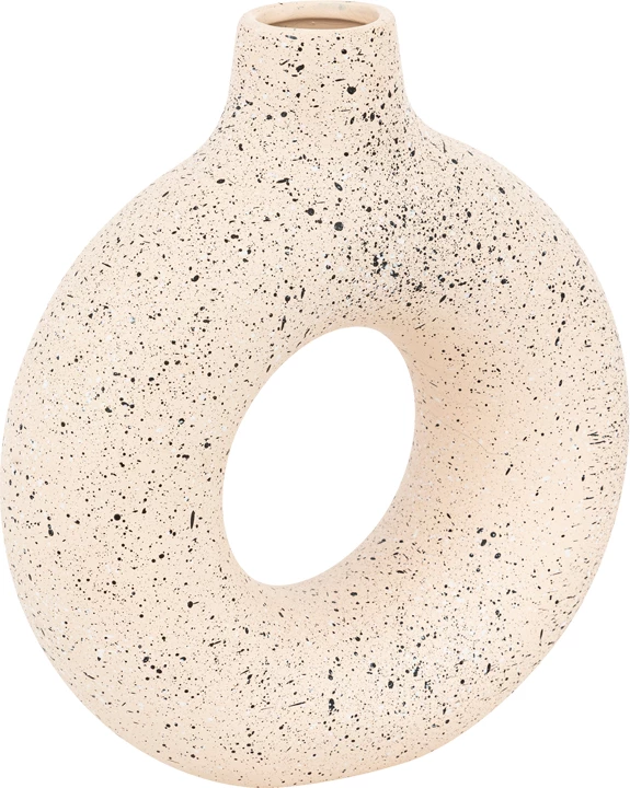 Keramična vaza Circkly, bela-črna, 27x9,5x30 cm