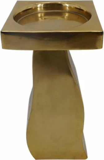 Svečnik iz železa, zlata barva, 11x11x25 cm, CUIR
