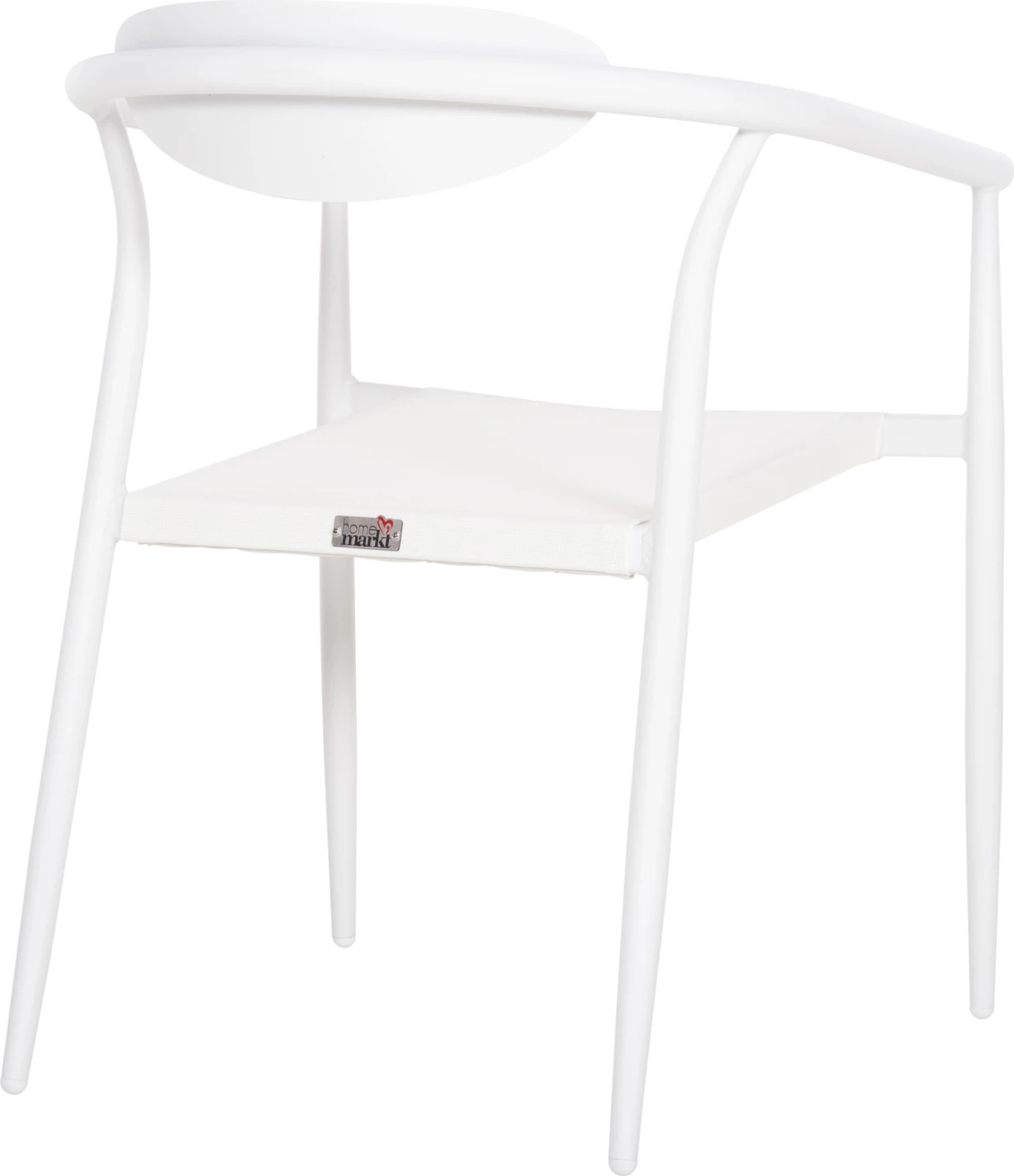 Serly naslanjač iz aluminija in tekstilena bele barve 56x61x74,5 cm