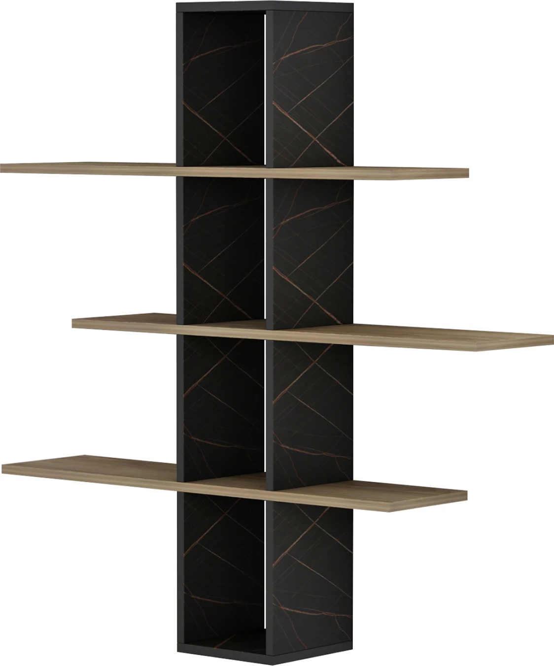 Stenske police DOMINIC FH8976.13 melamin v naravno-črnem marmorju 96x19,5x101Hcm