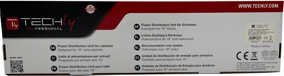 Kabelska podaljšek, 8 vtičnic, 2 m, črn Techly 365733