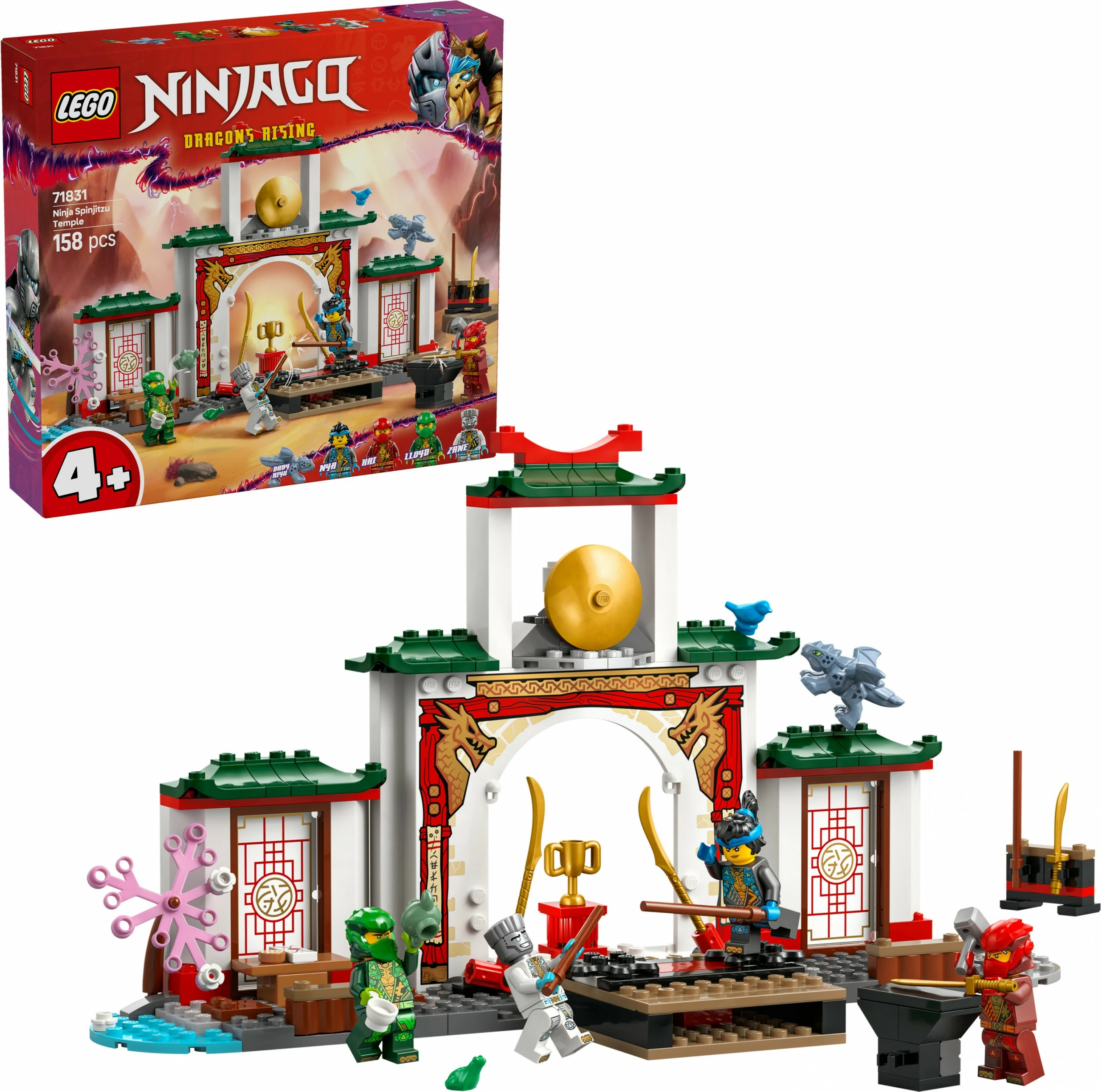 Set za gradnjo Spinjitzu tempelj LEGO Ninjago 71831, 158 kosov, večbarven