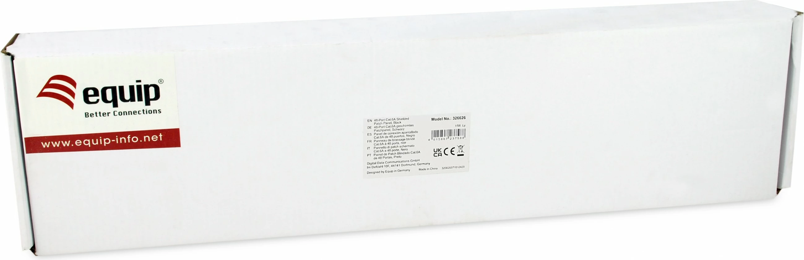 Mrežni pripomoček EQUIP 326626, 48 vrat, Cat6a, 10GBase-T, 1U, črn