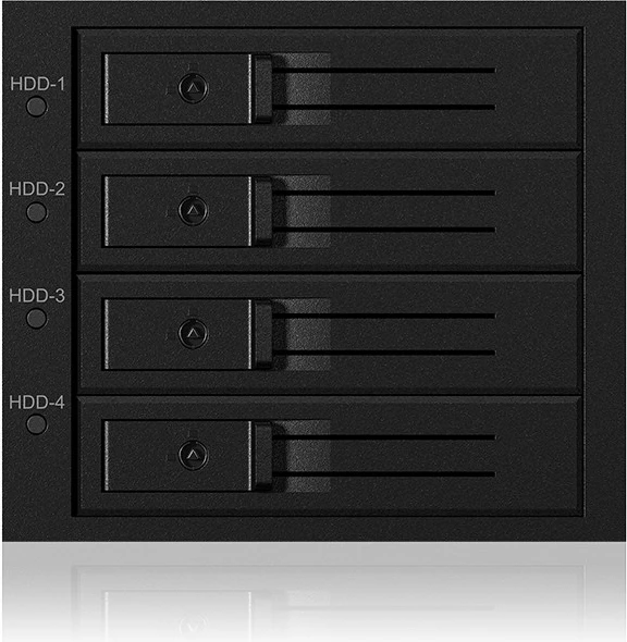 Ohišje ICY BOX IB-564SSK, 3x 5,25", 4x 2,5" SATA/SAS, alumin, črno