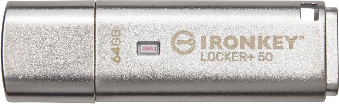 USB ključ Kingston IronKey Locker+ 50, 64 GB, srebrn