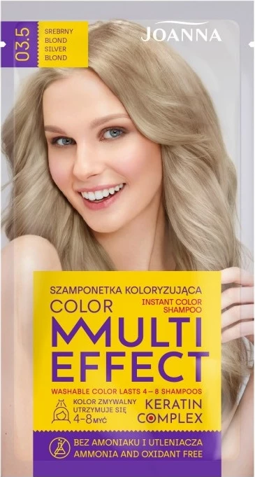 Barvni šampon za ženske, Multi Effect Color 03.5 Silver Blonde Joanna, 35 g