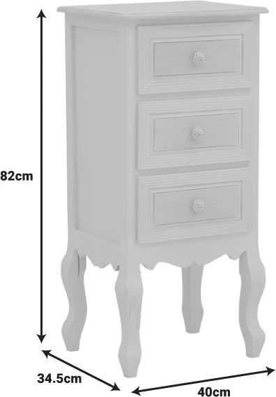 Komoda z predali Joliene Inart, naravno-antika, MDF 40x34,5x82 cm