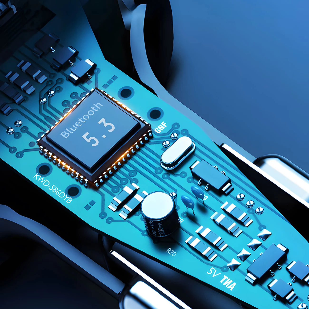 Bluetooth oddajnik za avto Dudao R2PRO+, PD 25W, Bluetooth 5.3, RGB, črn in srebrn