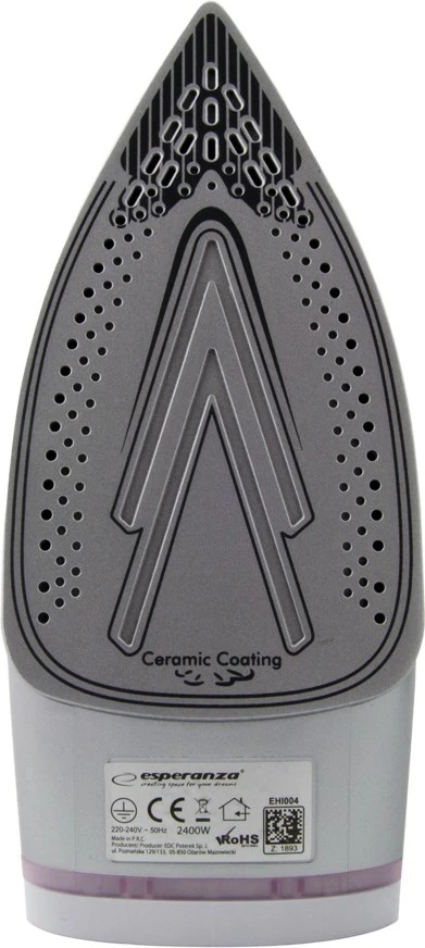 Parni likalnik Tulle Ceramic, Esperanza EHI004, 2400 W, rožnat