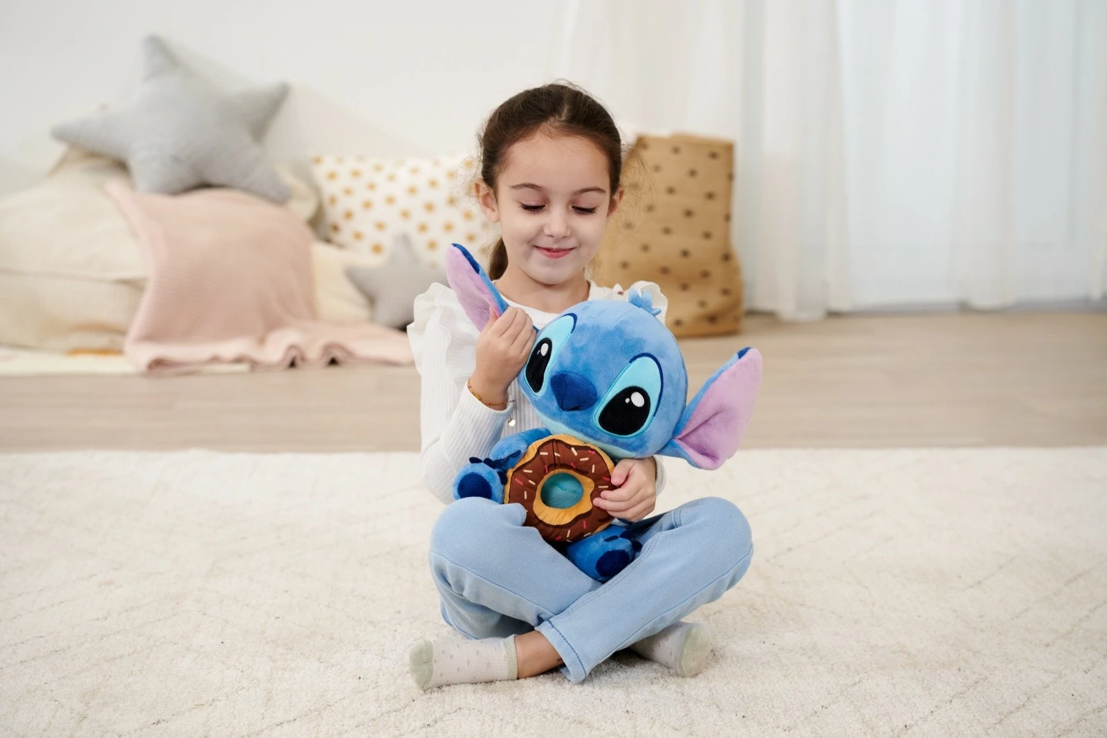 Plišasta igrača s krofom Disney Stitch, Simba, 25 cm, večbarvna