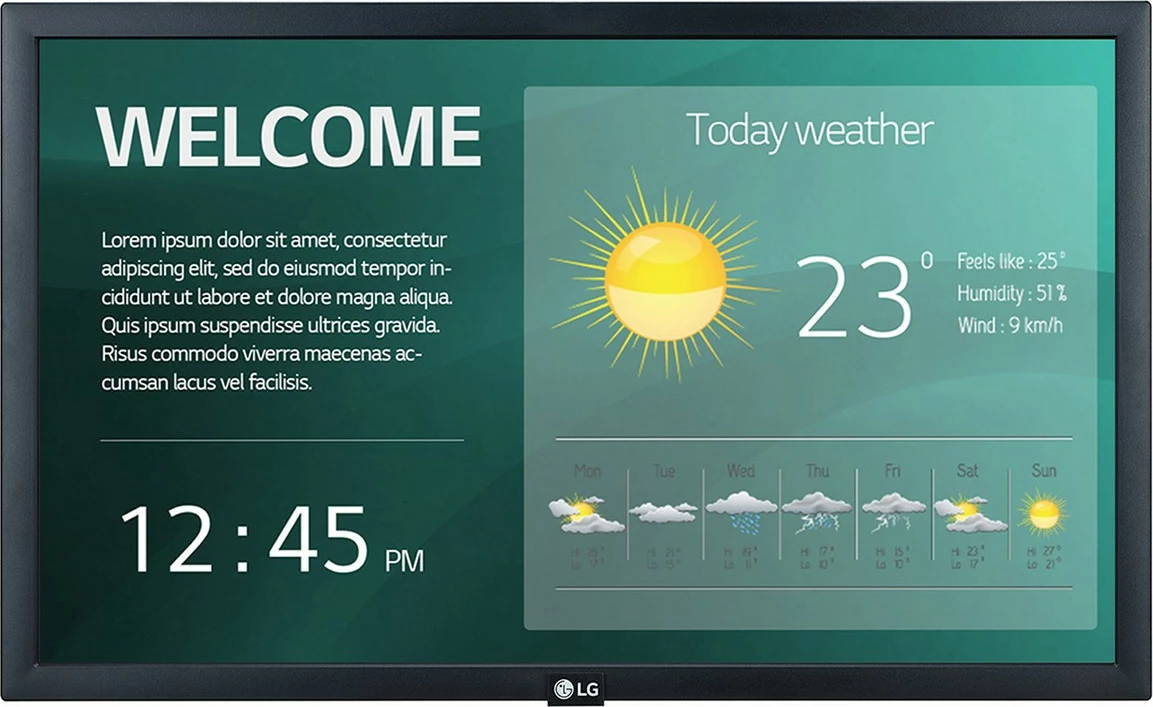 Profesionalni zaslon 22" 22SM3G-B, Full HD, IPS, 4GB, Wi‑Fi, črn