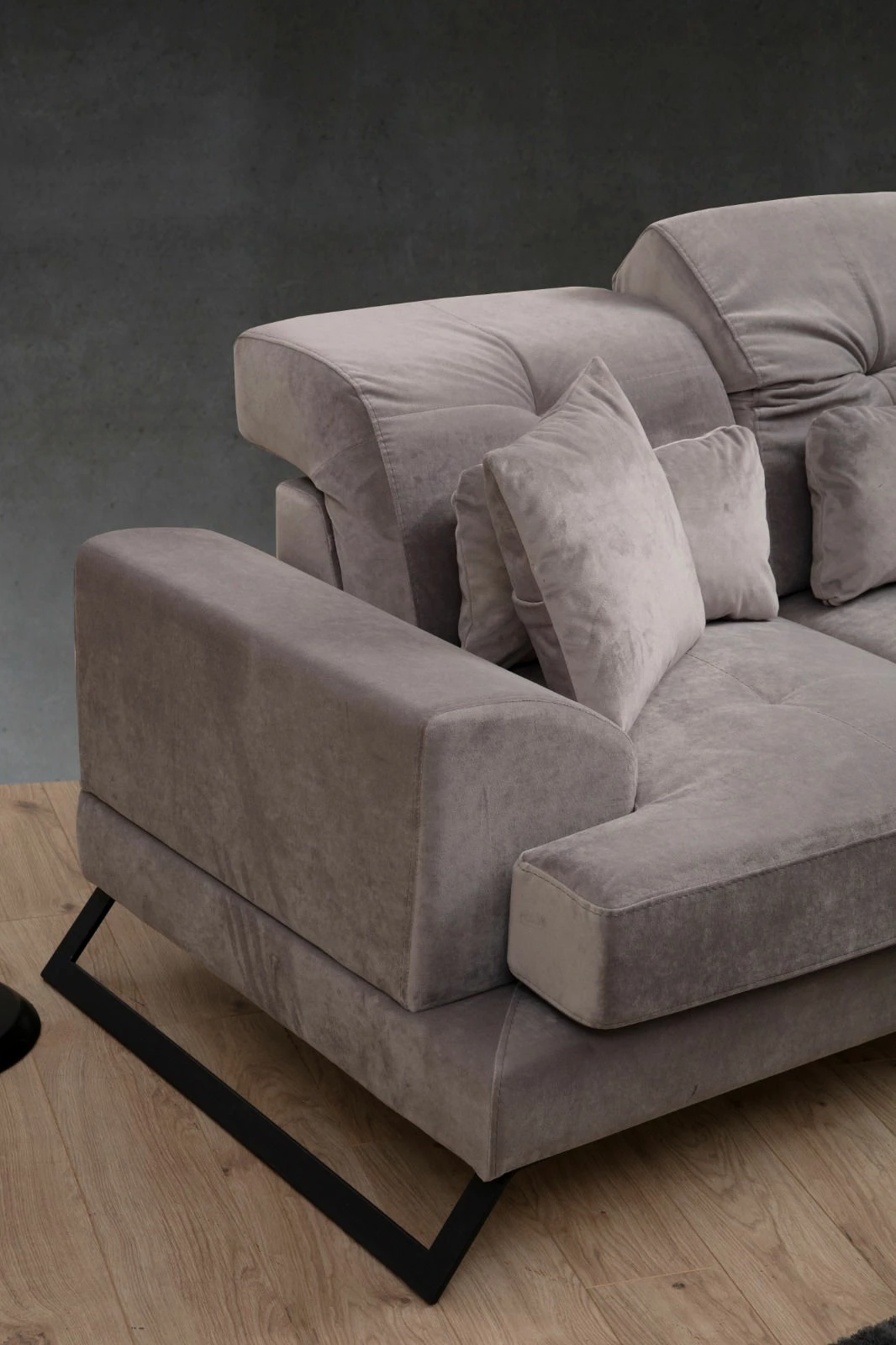 Kotna sedežna garnitura Frido, svetlo siva, Atelier del Sofa (Chl+3R)