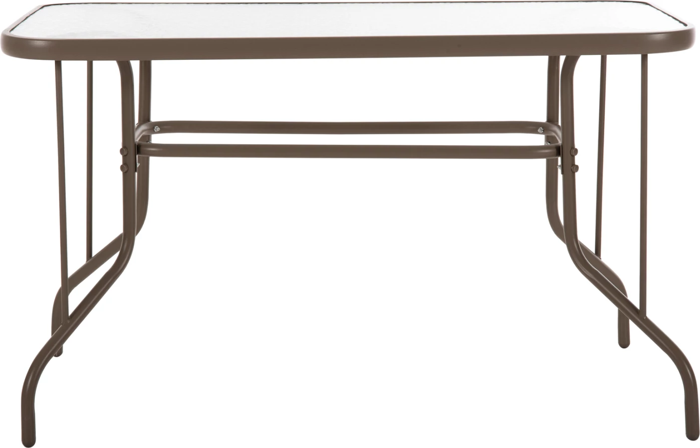 Zunanja kovinska miza ADAM FH5679.04 v barvi šampanjca s kaljenim steklenim vrhom 120Χ70Χ71Hcm