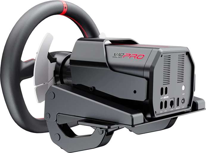 Volan in pedalni set PXN V10 Pro, 3.2 Nm direct-drive, D-volan 270 mm, 17 programabilnih gumbov, USB, za PC/PS4/Xbox, z montažnimi sponkami