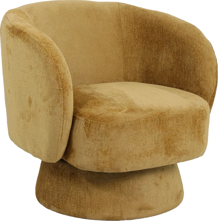 Vrtljivi fotelj, medene barve, 78x81x77 cm