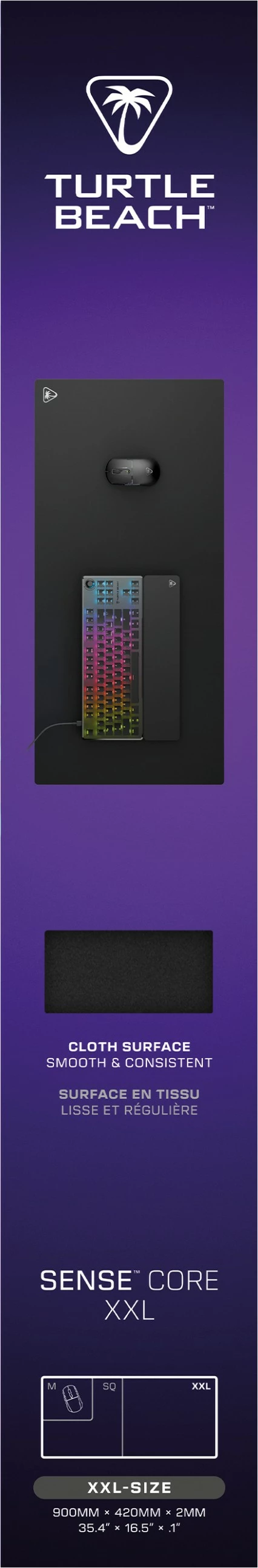 Velik XXL podloga za miško Turtle Beach Sense Core, črna