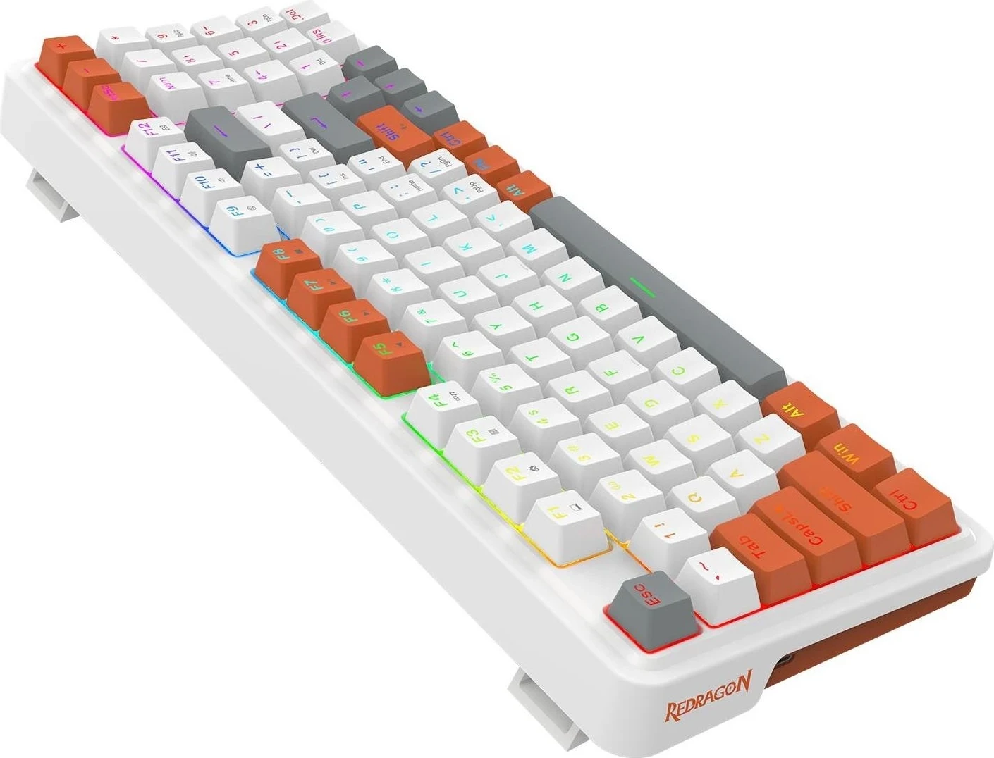 Mehanska tipkovnica RGB, belo-oranžna Redragon K664WOG-RGB Gloria
