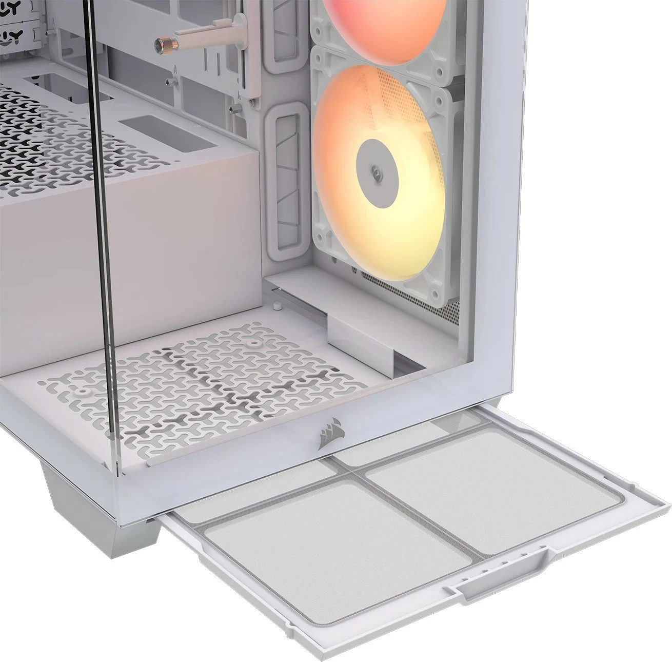 Računalniško ohišje Corsair 3500X RSR ARGB, Midi Tower, kaljeno steklo, belo