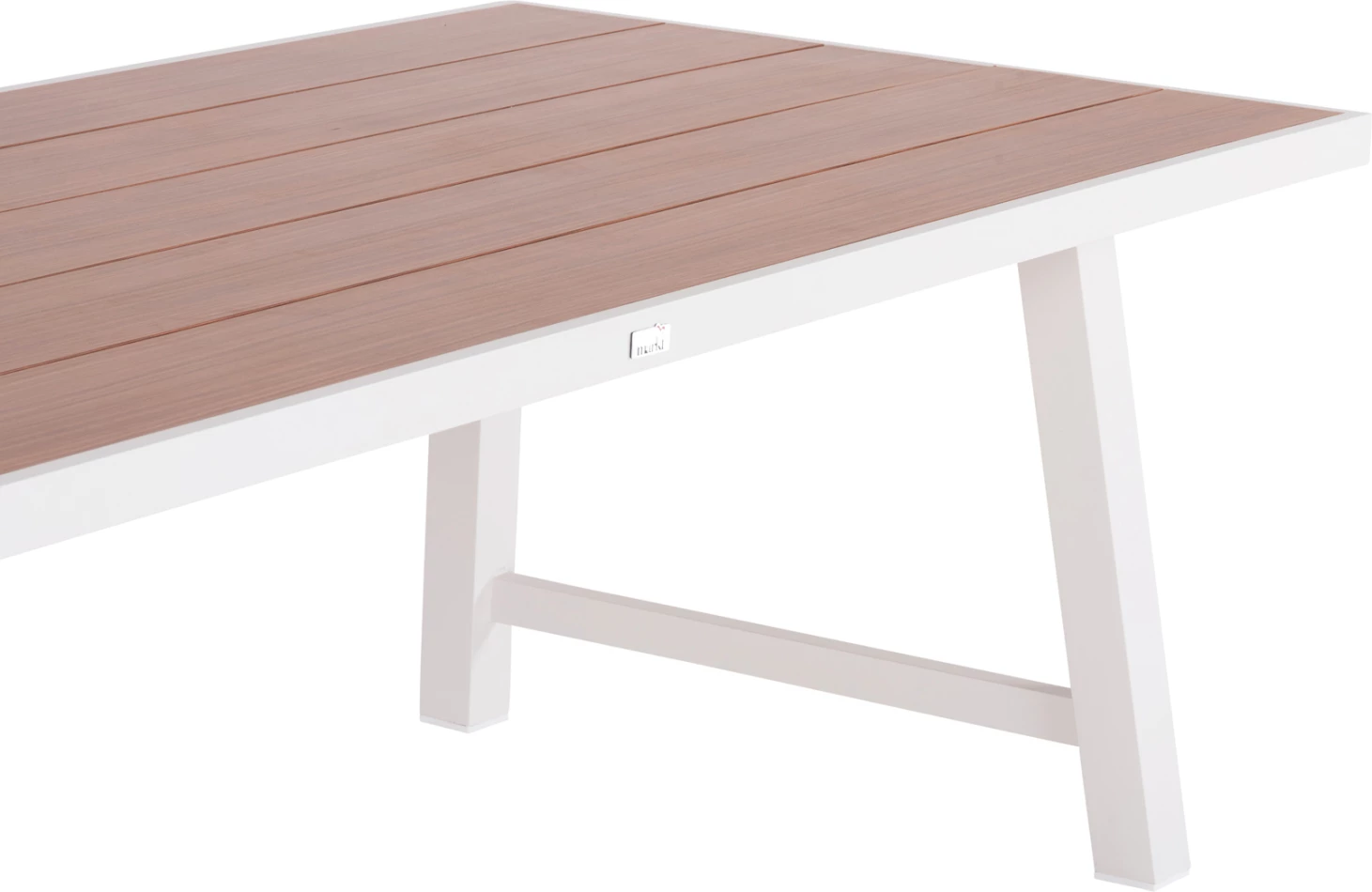 Zunanji aluminijasti miza GOBAR FH6060.01 bela z leseno podobno ploščo 240Χ105Χ75Hcm