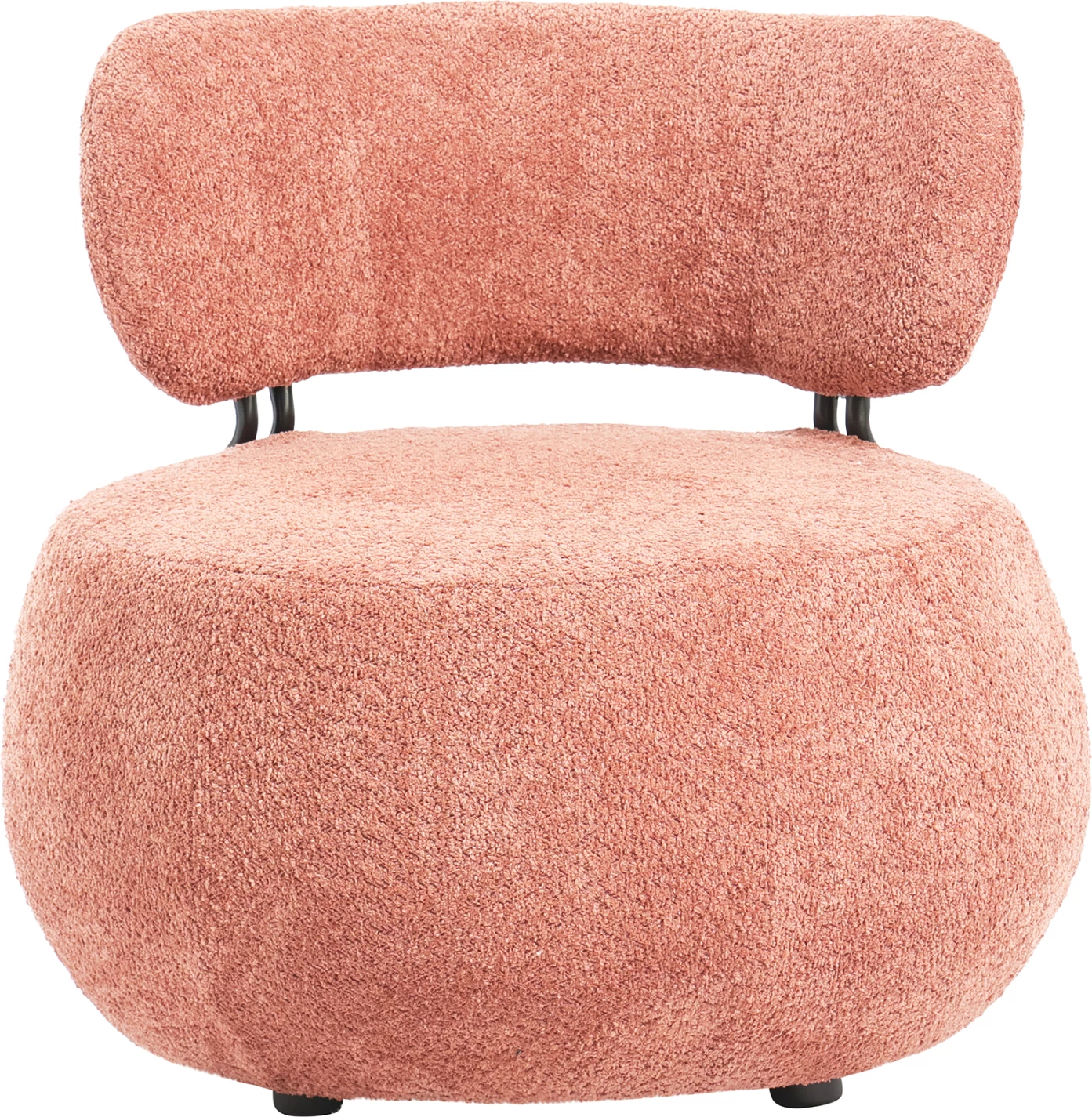 Okrogli naslanjač KARSEN FH9598.02 roza boucle tkanina 79x78,5x76Hcm
