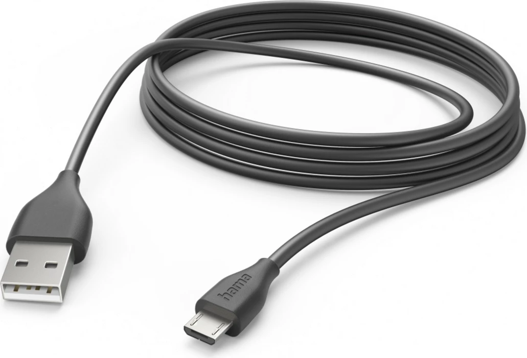 Kabel USB-A na Micro-B, Hama 00201588, 3 m, črn