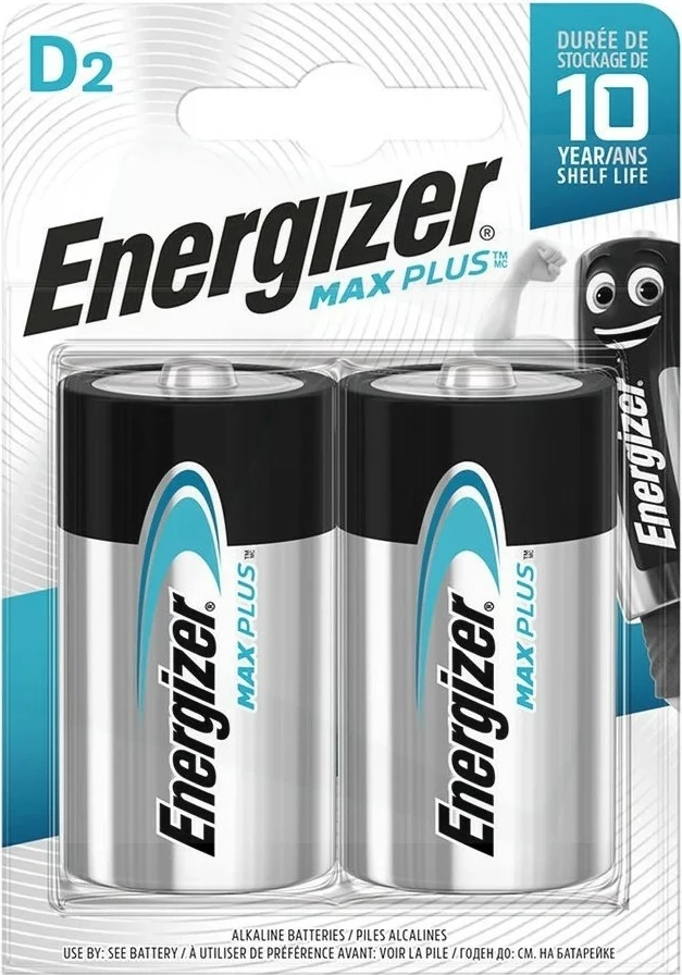 Alkalne baterije Energizer Max Plus D, 2 kosa