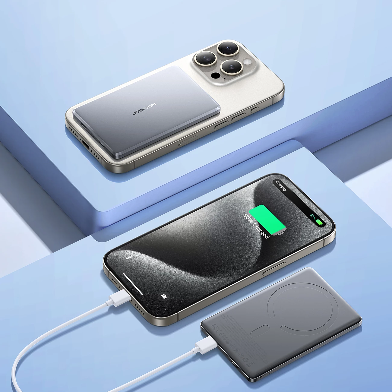 Prenosna baterija Joyroom JR-PBM08 5000 mAh 20W z brezžičnim polnjenjem MagSafe/Qi, siva